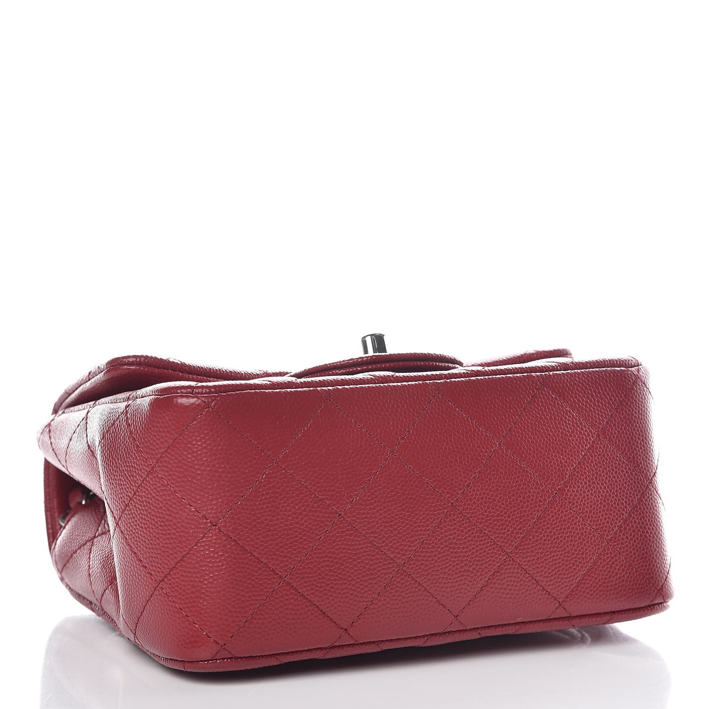 Caviar Quilted Mini Square Flap Red