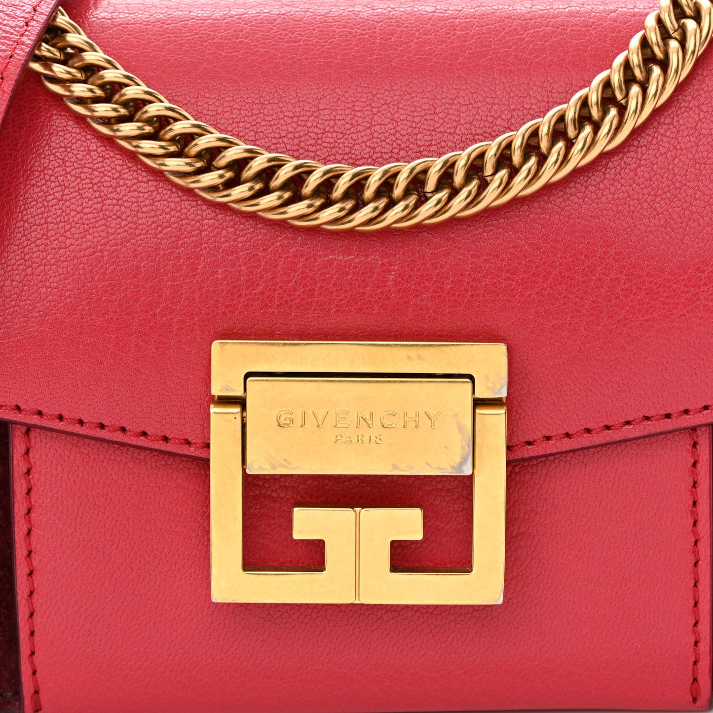 Goatskin Suede Mini GV3 Shoulder Bag Pink Aubergine