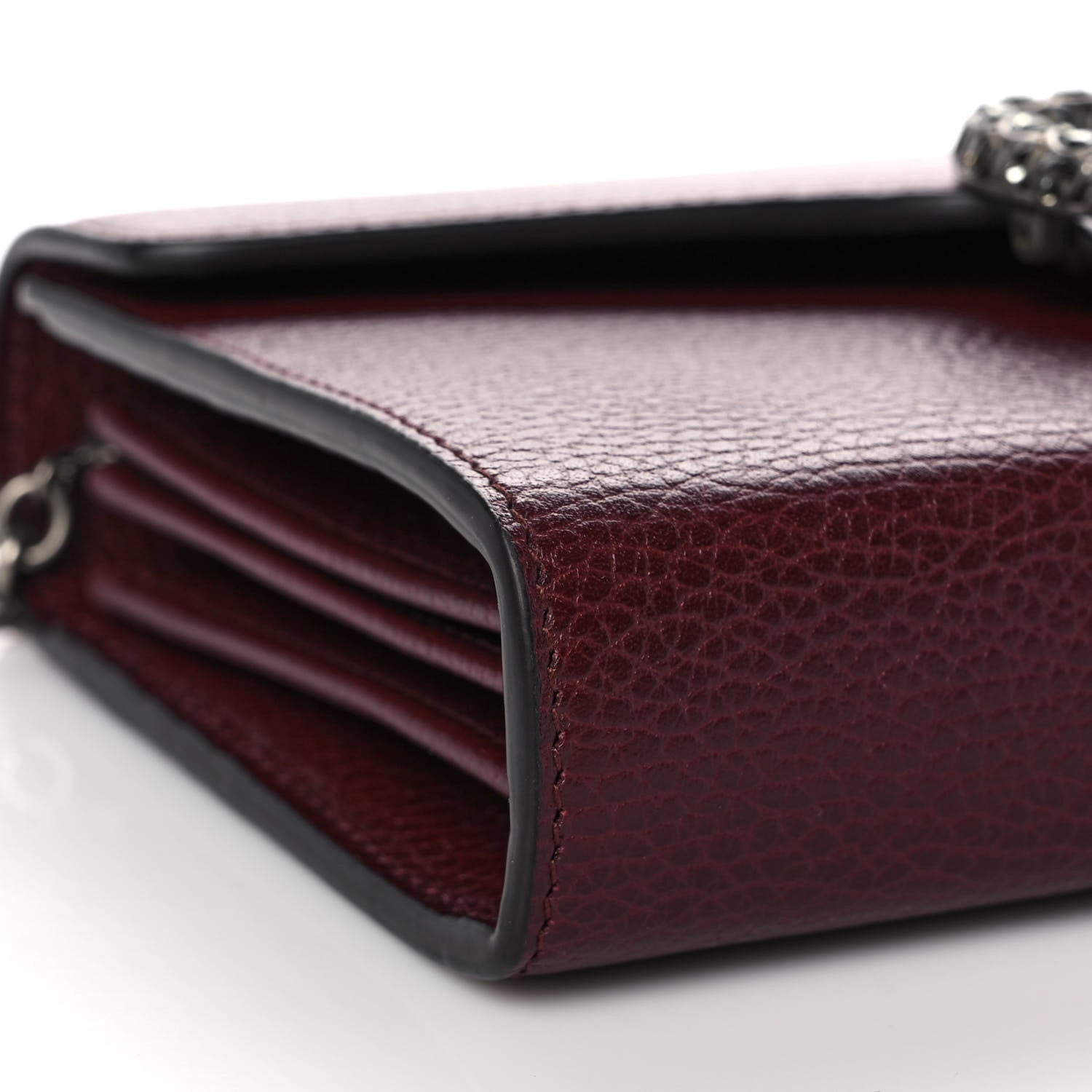 Gucci Dollar Calfskin Crystal Mini Dionysus Chain Wallet Vintage Bordeaux 7 of 9