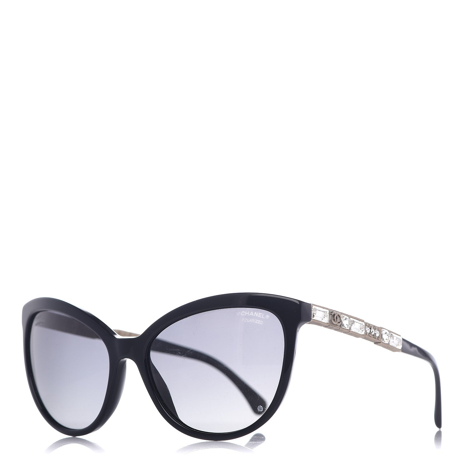 Chanel Crystal Baguette Cat Eye Bijou Sunglasses 5307-B Black 1 of 7