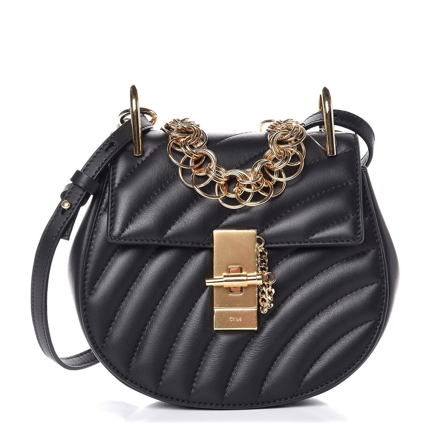 Calfskin Quilted Mini Drew Bijou Shoulder Bag Black