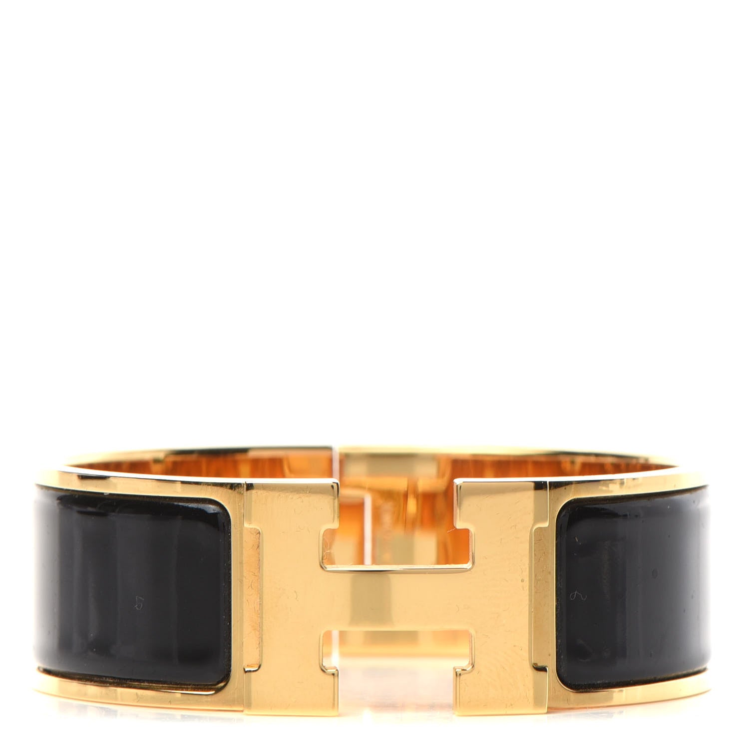 Hermes Enamel Wide Clic Clac H Bracelet PM Black 1 of 4