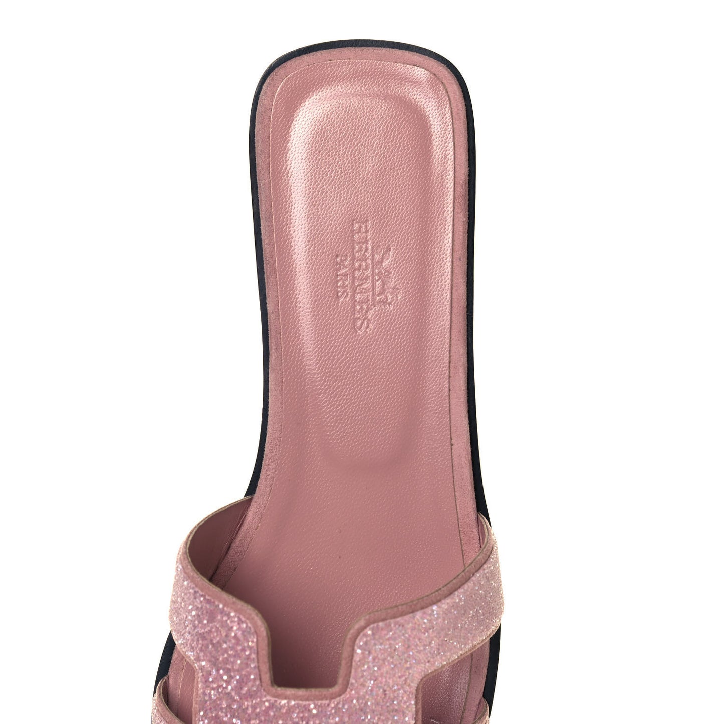 Suede Goatskin Crystal Powder Oran Sandals 38.5 Rose