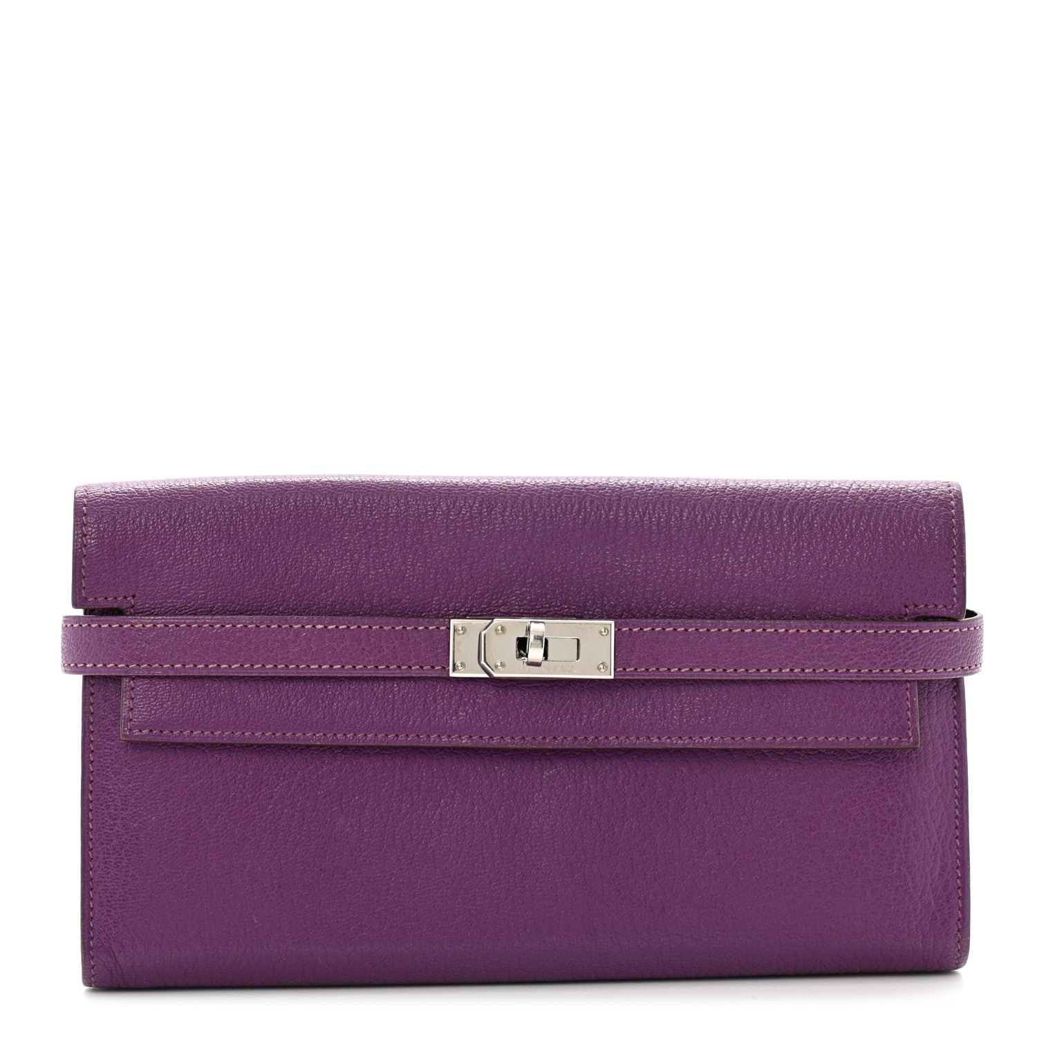 Hermes Chevre Mysore Kelly Longue Wallet Violet 1 of 11