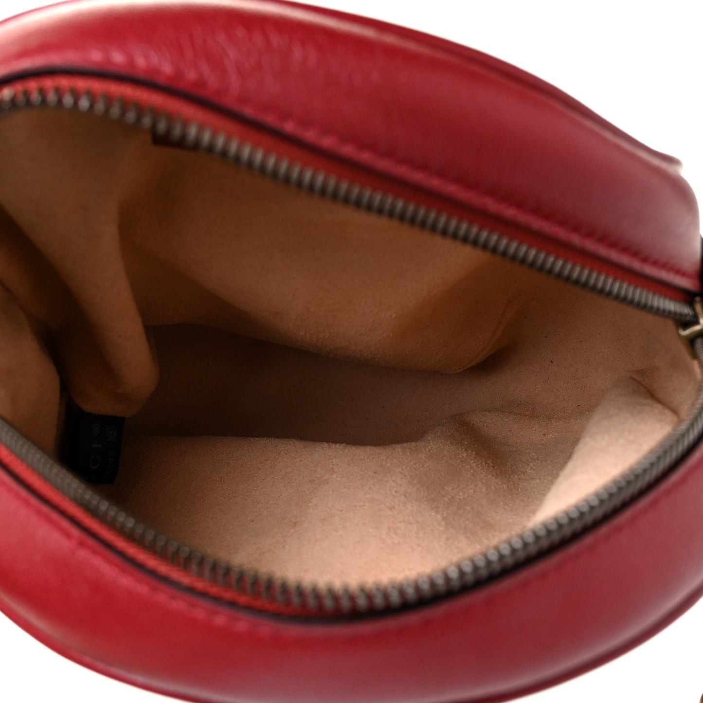 Glazed Calfskin Matelasse Heart Mini GG Marmont Round Shoulder Bag Romantic Cerise