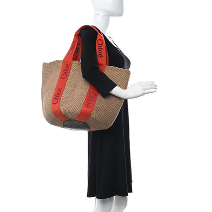 Chloe Raffia Woody Tote Orange 2 of 11
