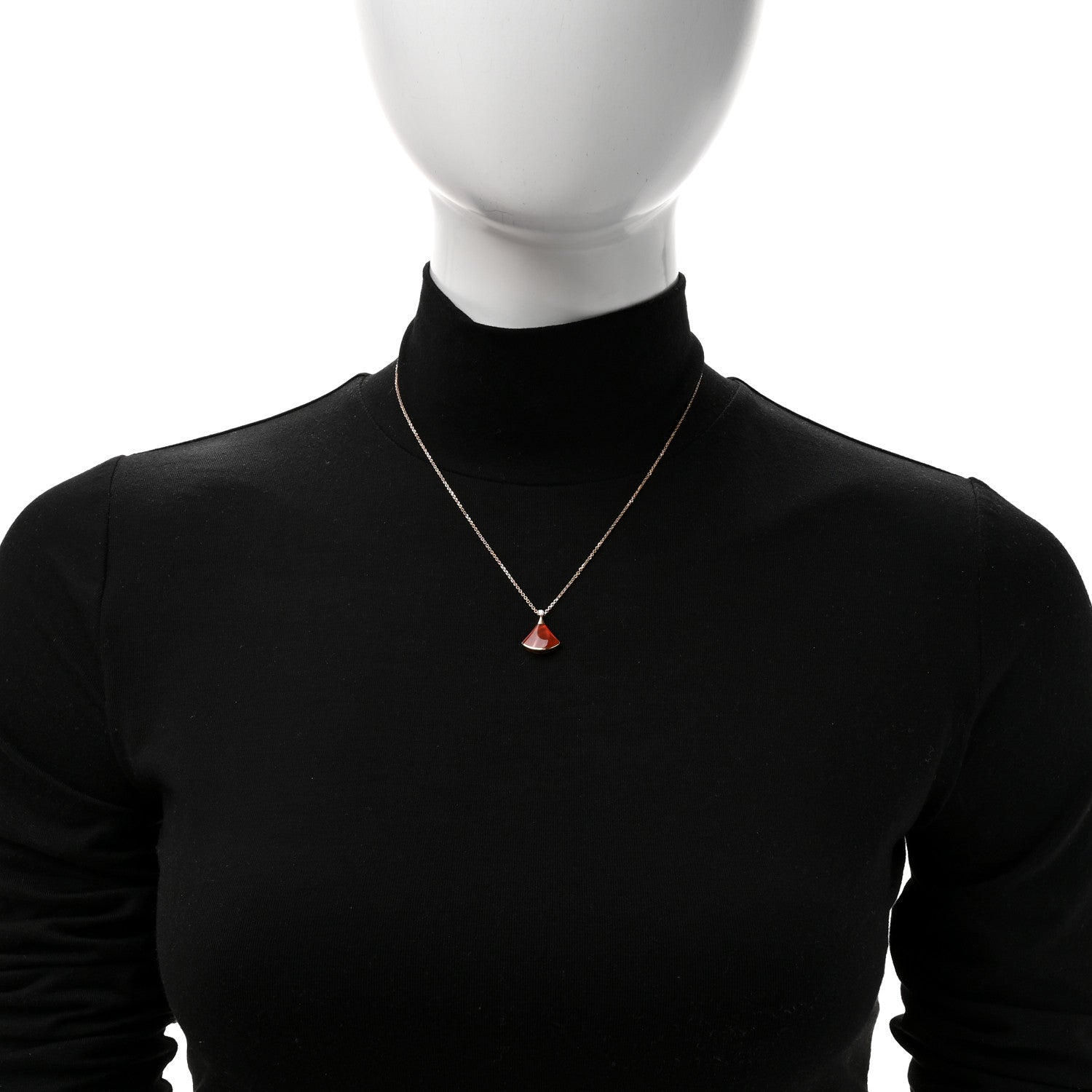 Bulgari 18K Rose Gold Diamond Carnelian Divas' Dream Pendant Necklace 2 of 6