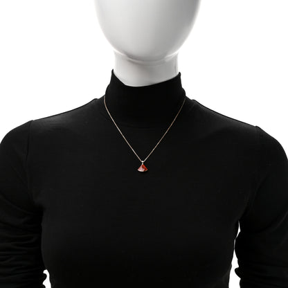 Bulgari 18K Rose Gold Diamond Carnelian Divas' Dream Pendant Necklace 2 of 6