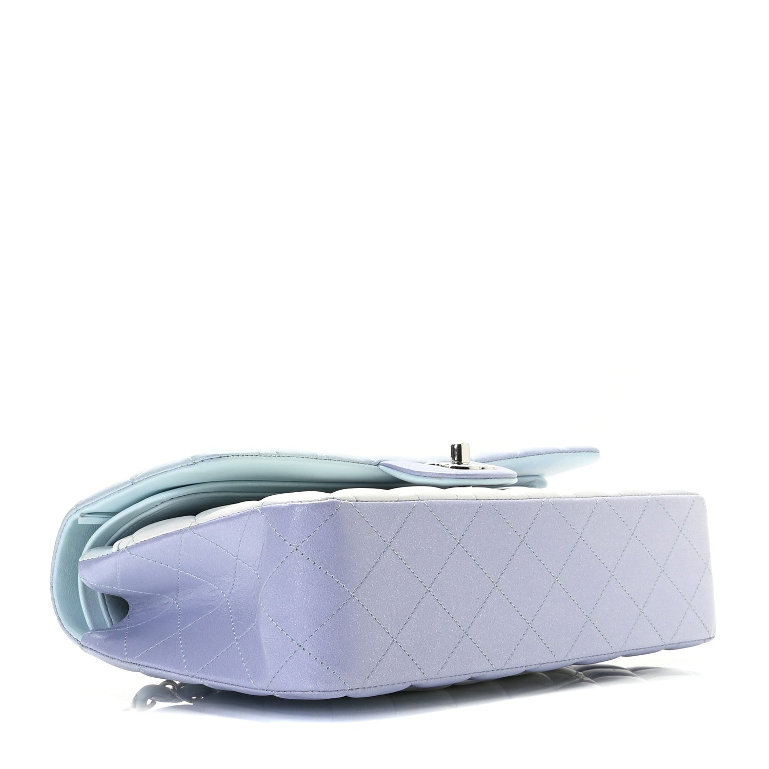 Chanel Perforated Lambskin Quilted Medium Double Flap Light Blue Light Purple White 4 of 19
