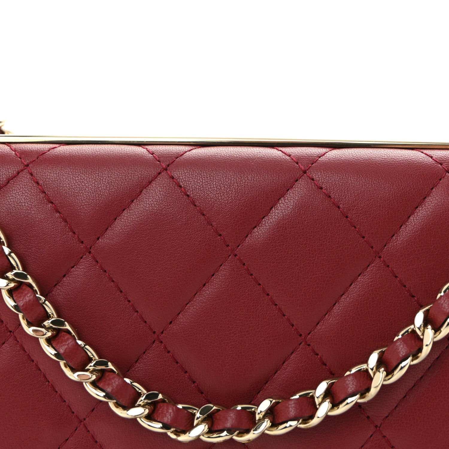 Chanel Lambskin Quilted Trendy CC Wallet On Chain WOC Red 9 of 11