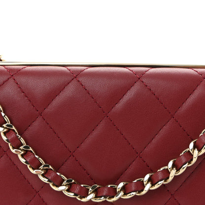 Chanel Lambskin Quilted Trendy CC Wallet On Chain WOC Red 9 of 11