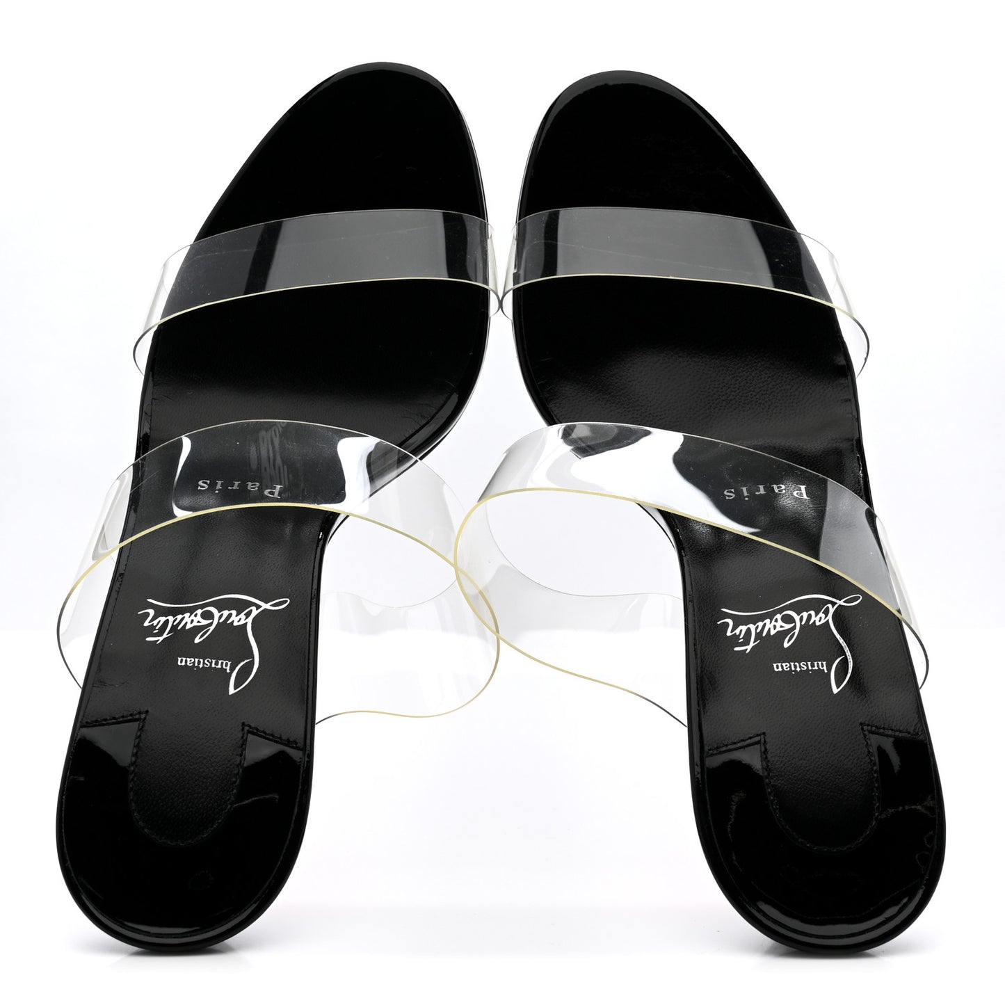 Patent PVC Just Nothing 85 Slide Sandals 37 Black