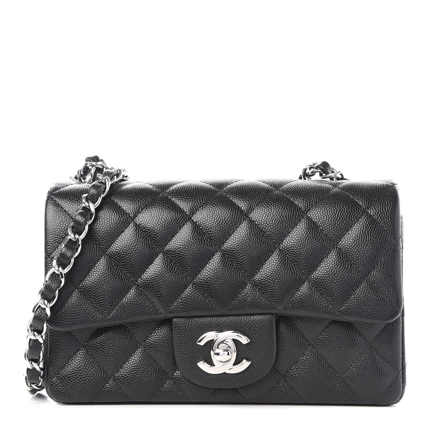 Caviar Quilted Mini Rectangular Flap Black