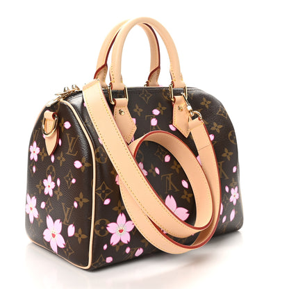 Louis Vuitton LV X TM Monogram Cherry Blossom Speedy Bandouliere 25 Sakura Brown 3 of 10