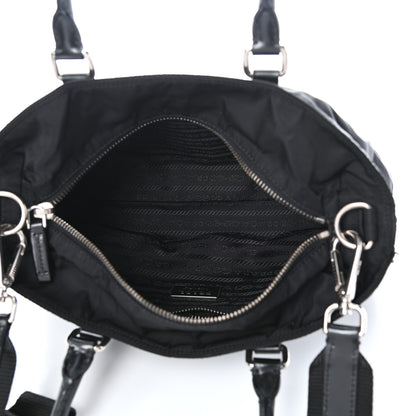 Prada Tessuto Nylon Spazzolato Logo Tote Black 5 of 9