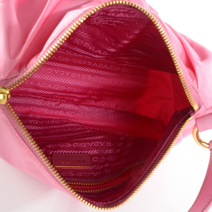 Prada Tessuto Nylon Fiocco Bow Shoulder Bag Begonia 5 of 9