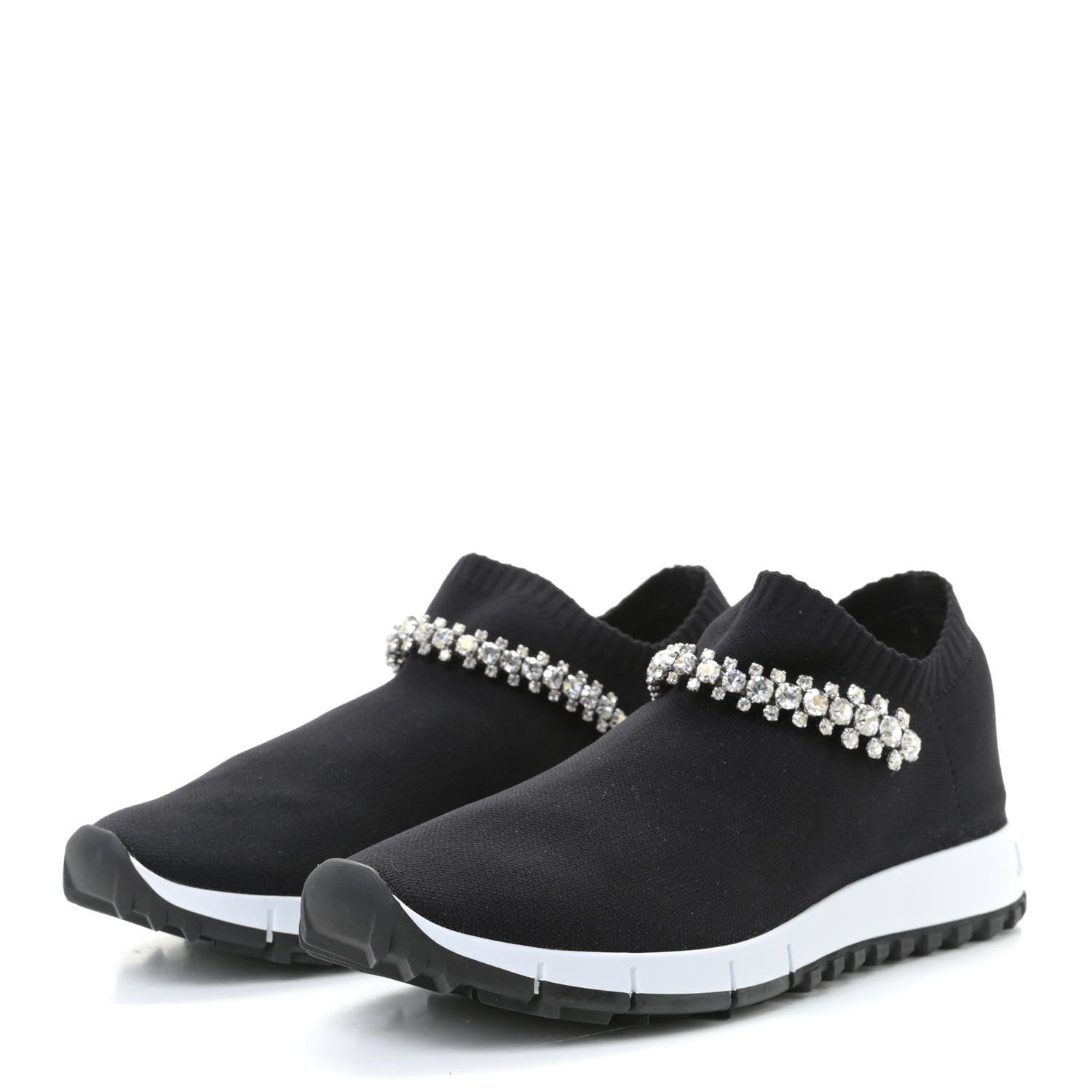 Jimmy Choo Knit Crystal Verona Sneaker 37.5 Black 2 of 11