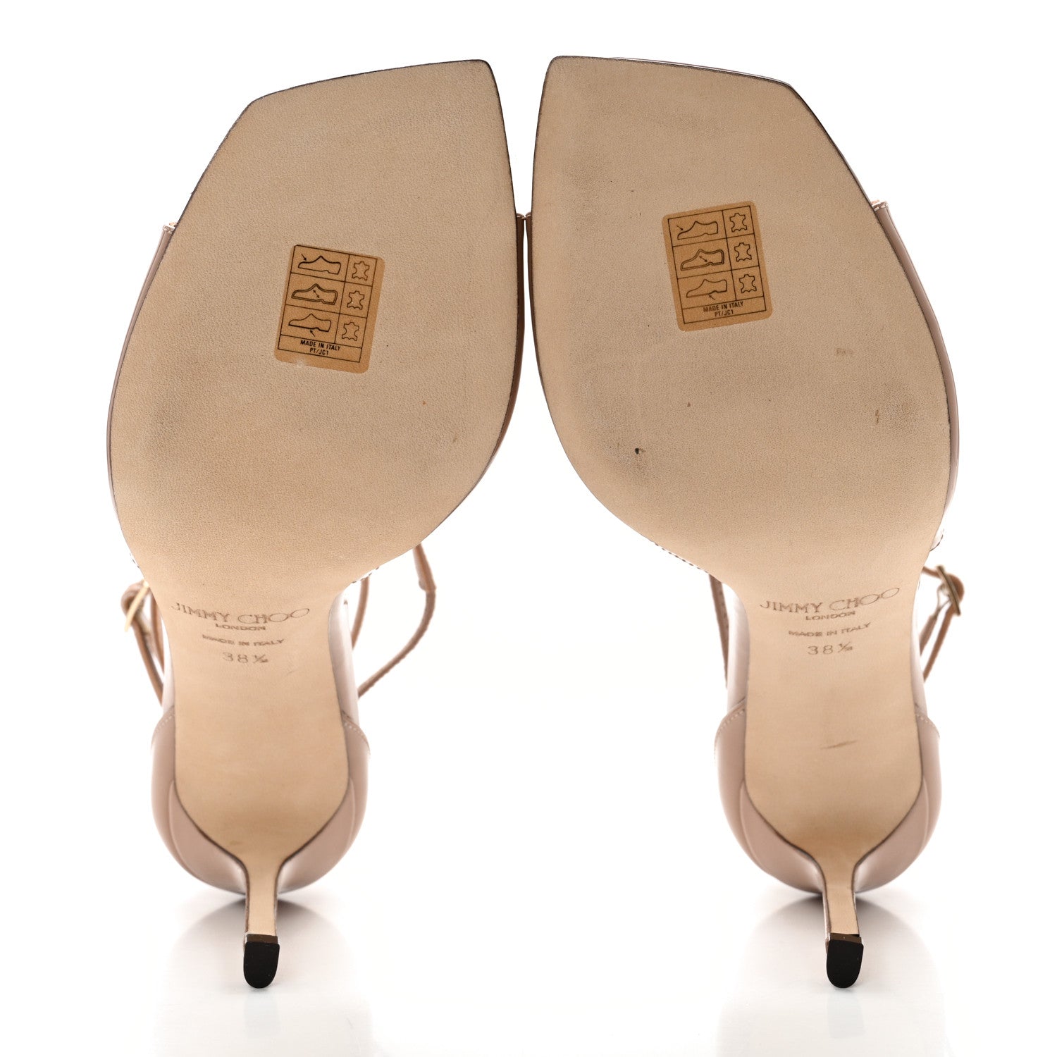 Jimmy Choo Patent Azia 95 Strap Sandals 38.5 Ballet Pink 5 of 11