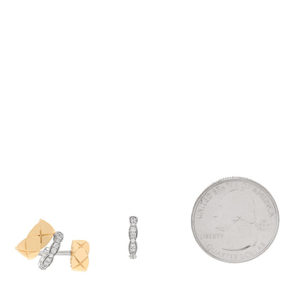 Chanel 18K Yellow White Gold Diamond Coco Crush Earrings 2 of 5