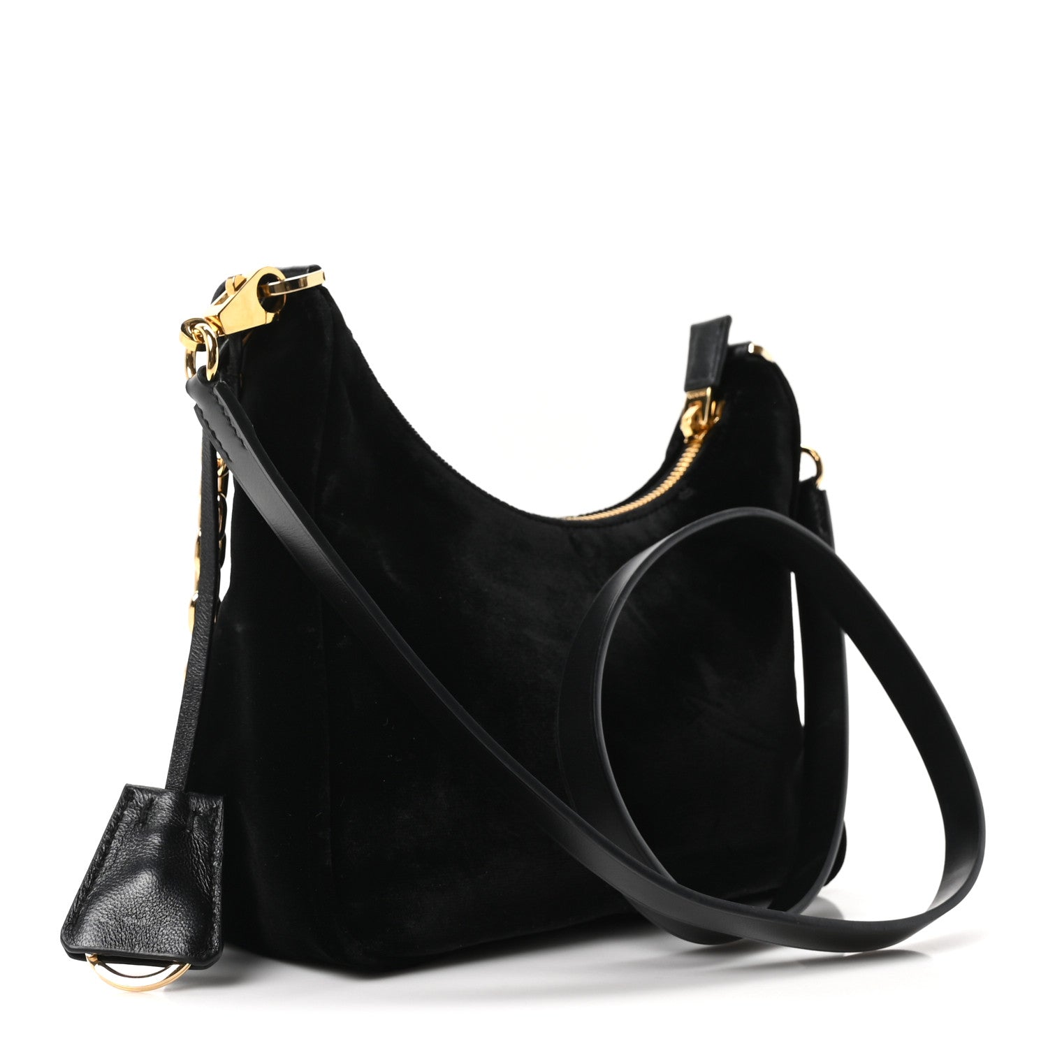 Prada Velvet Nappa Mini Re-Edition Shoulder Bag Black 3 of 10