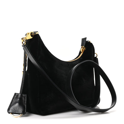 Prada Velvet Nappa Mini Re-Edition Shoulder Bag Black 3 of 10