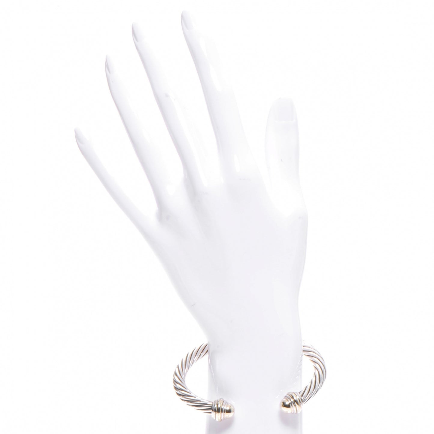 Sterling Silver 14K Yellow Gold 7mm Cable Classics Bracelet