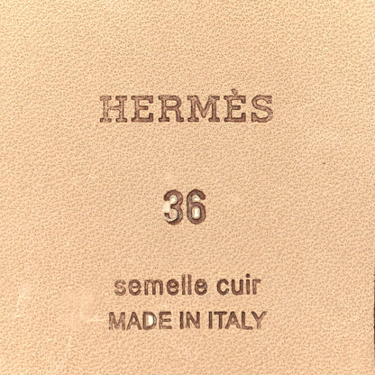 Hermes Calfskin Canvas Oran Sandals 36 Black 6 of 7