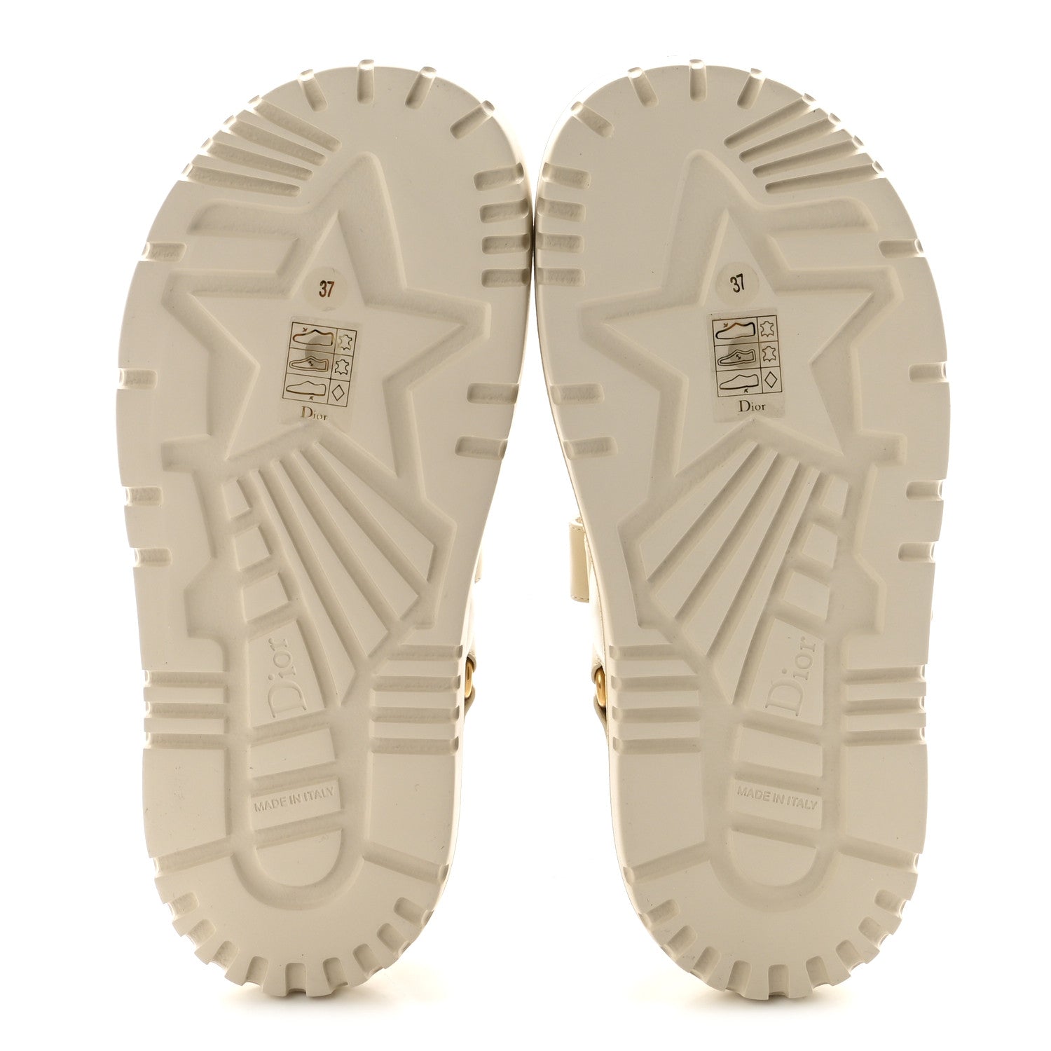 Christian Dior Lambskin Dioract 10mm Slide Sandals 37 Off White 6 of 10