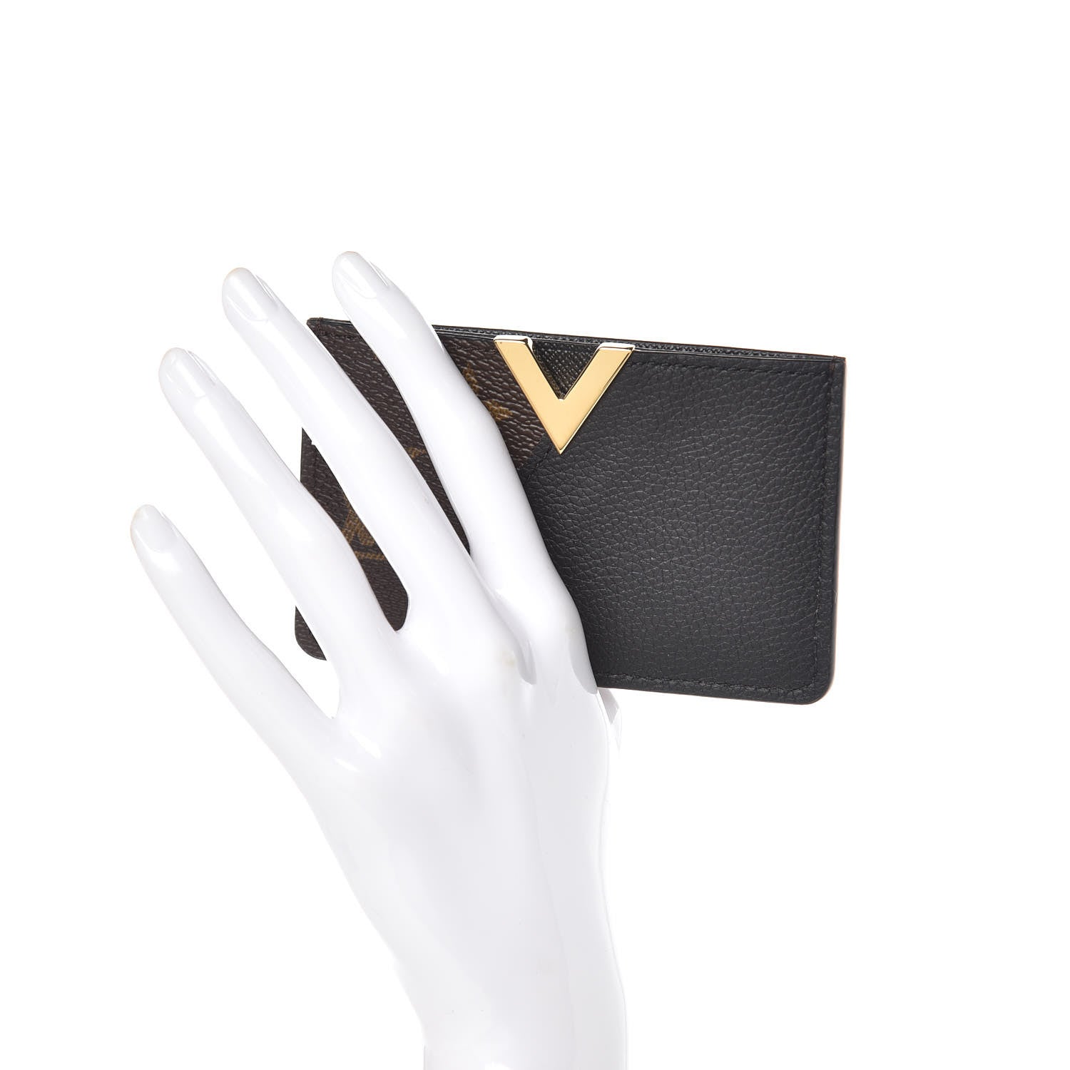 Louis Vuitton Monogram Calfskin Kimono Card Holder Black 2 of 7
