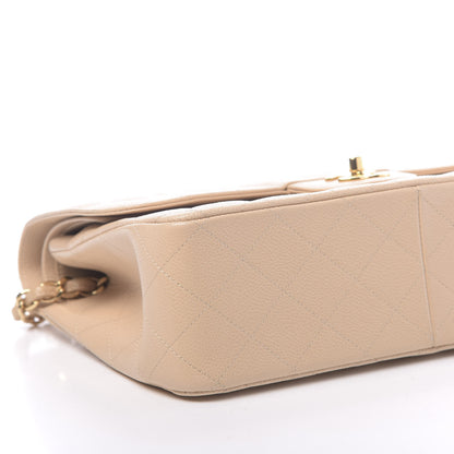 Chanel Caviar Quilted Jumbo Double Flap Beige Clair 9 of 11