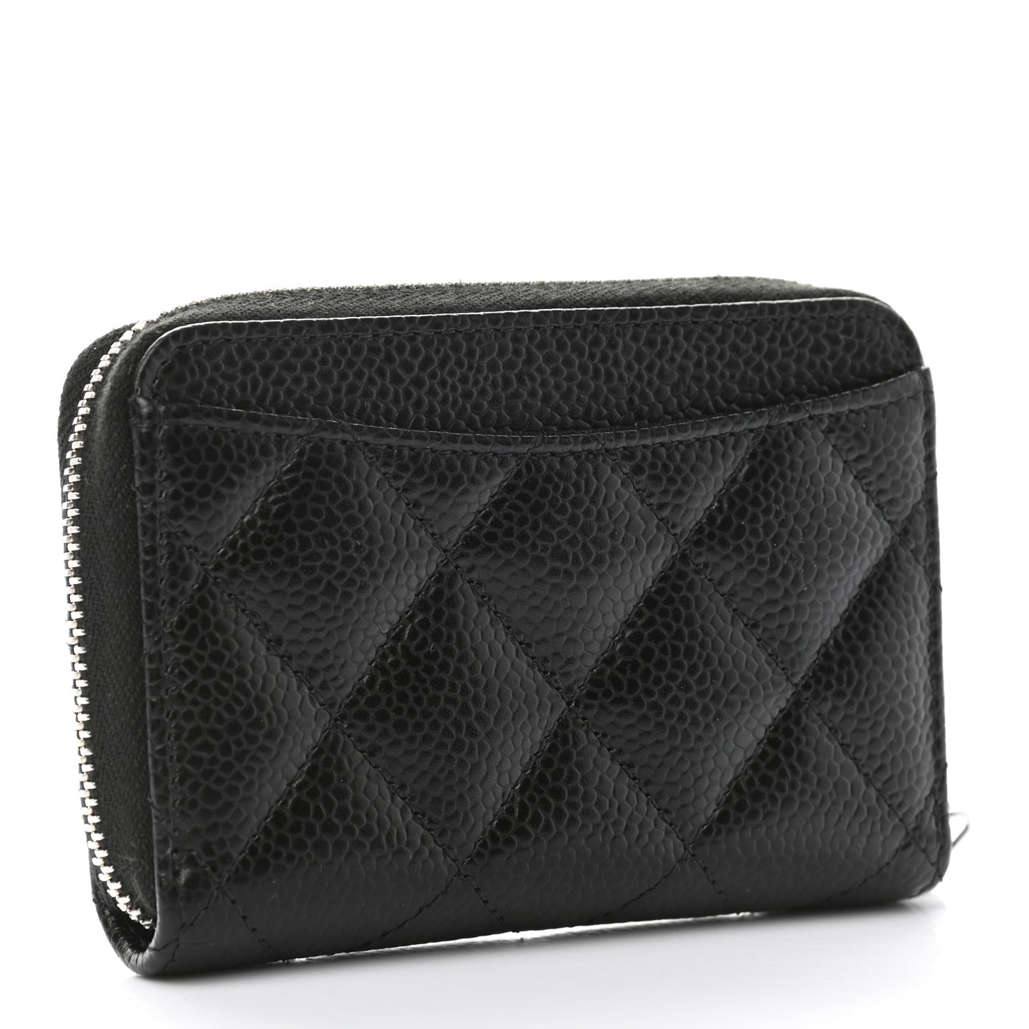 Caviar Quilted Classic Zipped Coin Purse Black