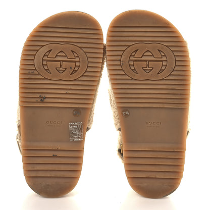 Gucci Merino Wool Interlocking G Dad Sandals 37.5 Butterscotch 6 of 10