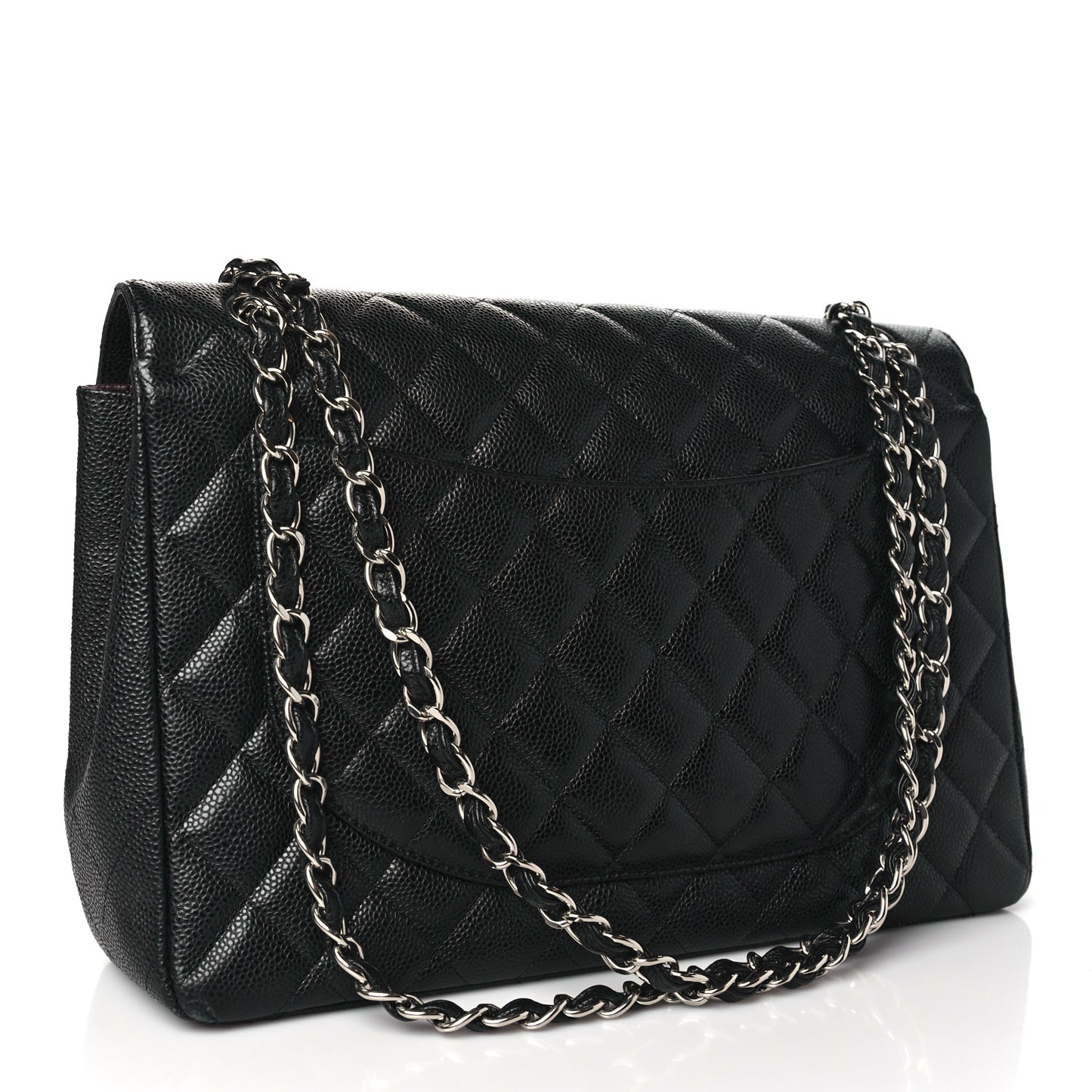 Caviar Quilted Maxi Double Flap Black