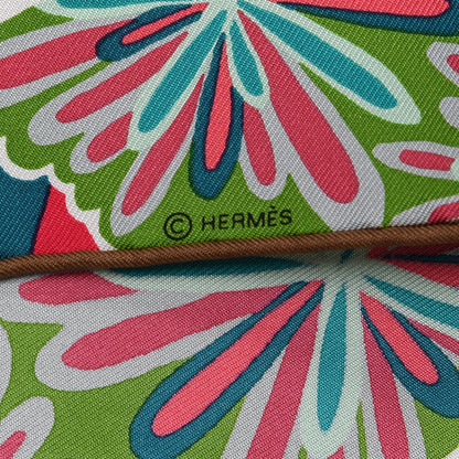 Hermes Silk The Three Graces Zoom Scarf 45 Rose Vif Tabac Vert 3 of 4