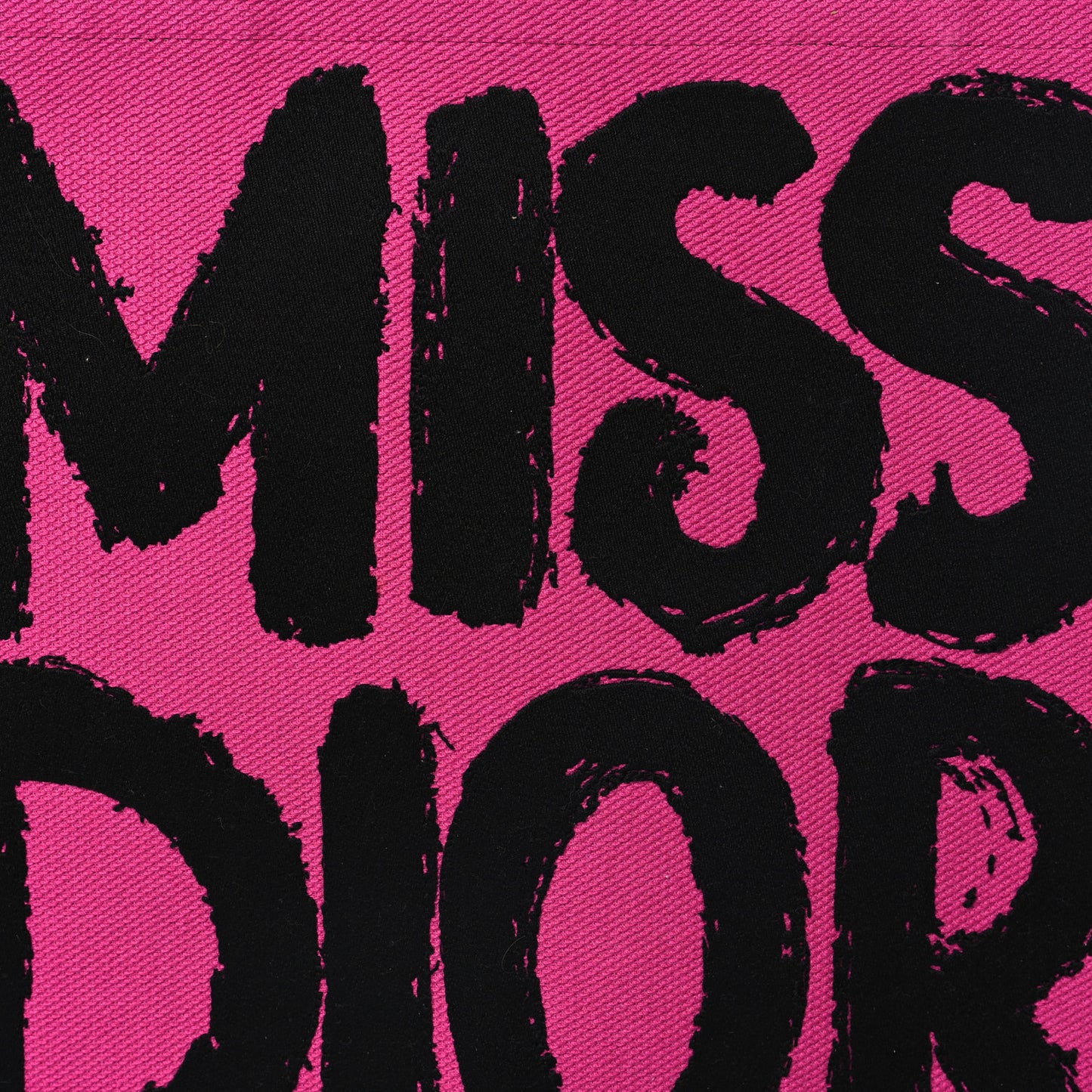 Canvas Embroidered Large Miss Dior Graffiti Book Tote Fuchsia Purple