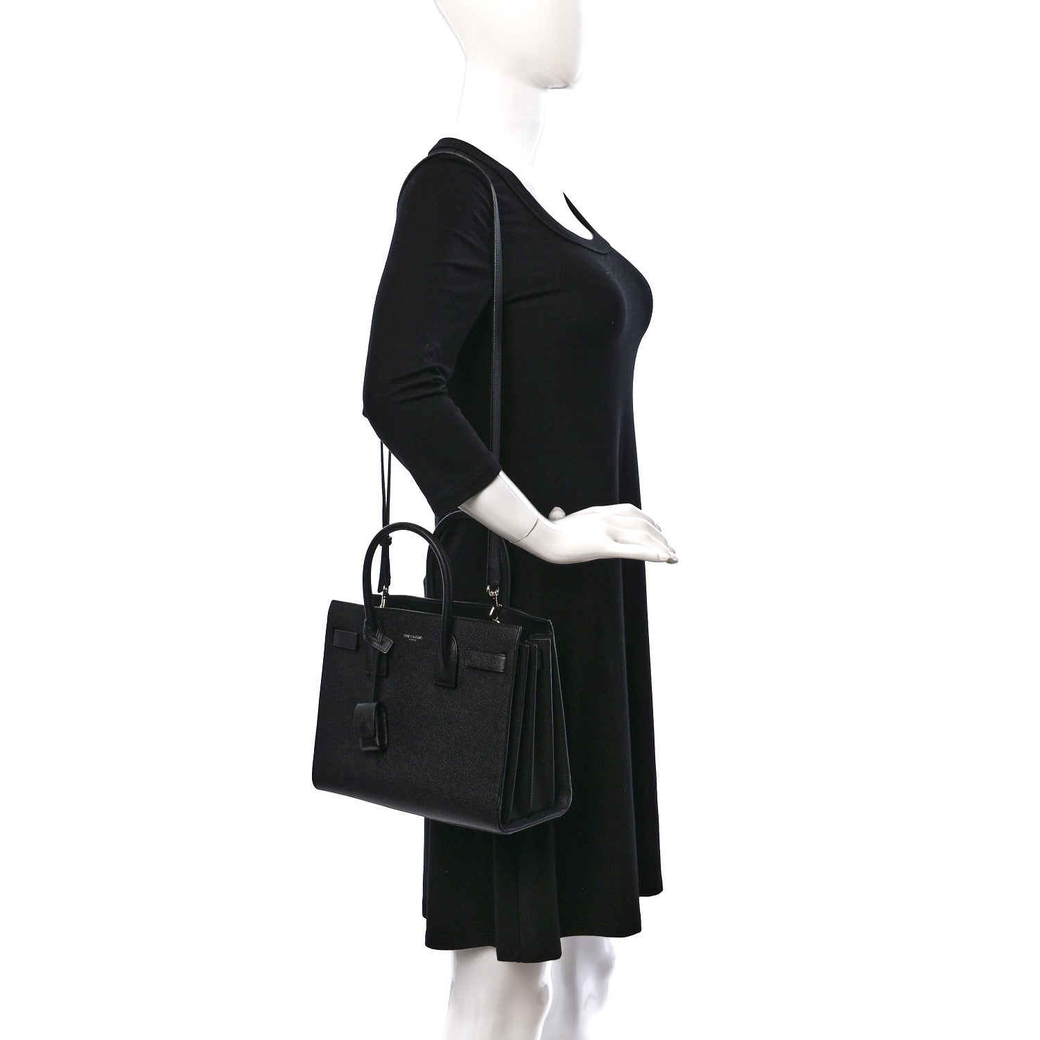 Saint Laurent Grained Calfskin Baby Sac De Jour Black 2 of 10