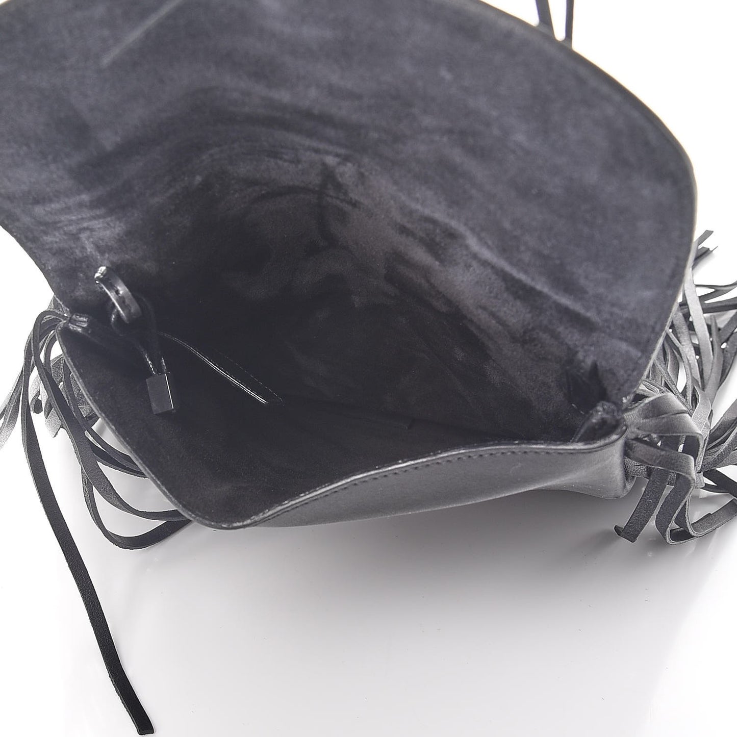 Lambskin Fringe Small Anita Crossbody Bag Black