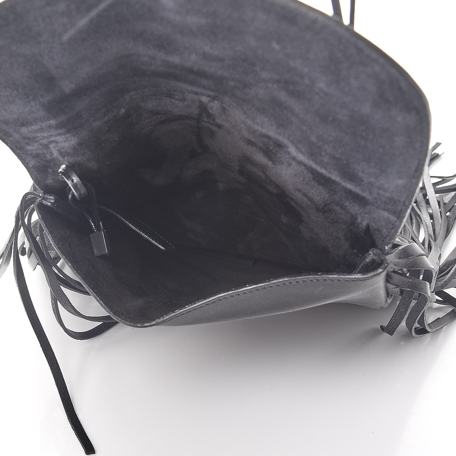 Saint Laurent Lambskin Fringe Small Anita Crossbody Bag Black 5 of 7