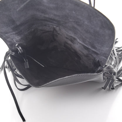Saint Laurent Lambskin Fringe Small Anita Crossbody Bag Black 5 of 7