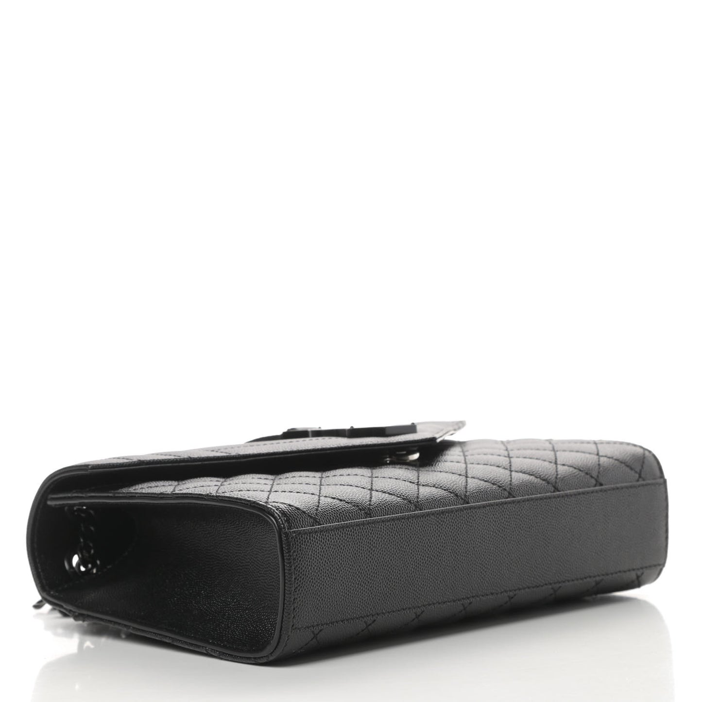 Grain De Poudre Textured Mixed Matelasse Triquilt Medium Monogram Satchel Black
