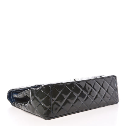 Chanel Patent Quilted Maxi Double Flap Navy Blue 12 of 23