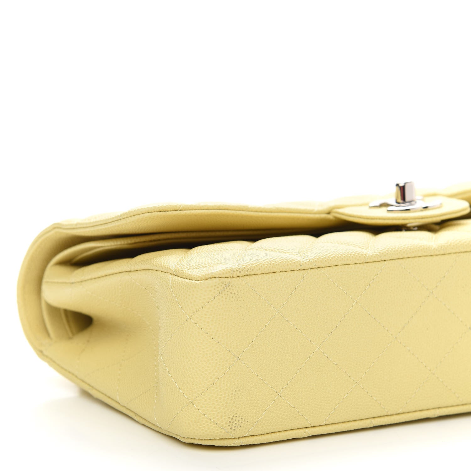 Chanel Caviar Quilted Medium Double Flap Light Yellow 4 of 8