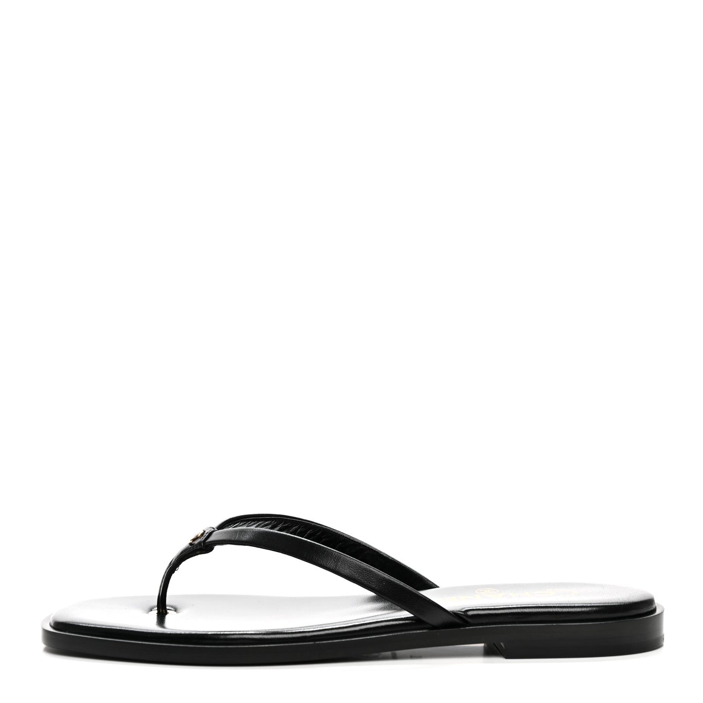 Goatskin CC Times Square Thong Sandals 37.5 Black