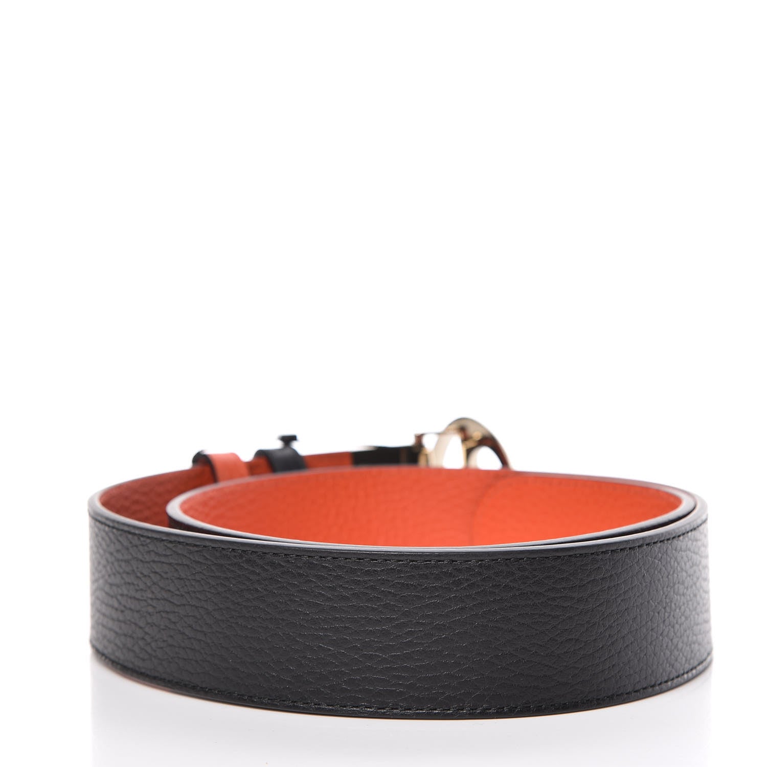 Gucci Calfskin 1973 Reversible Belt 90 36 Orange Black 4 of 7