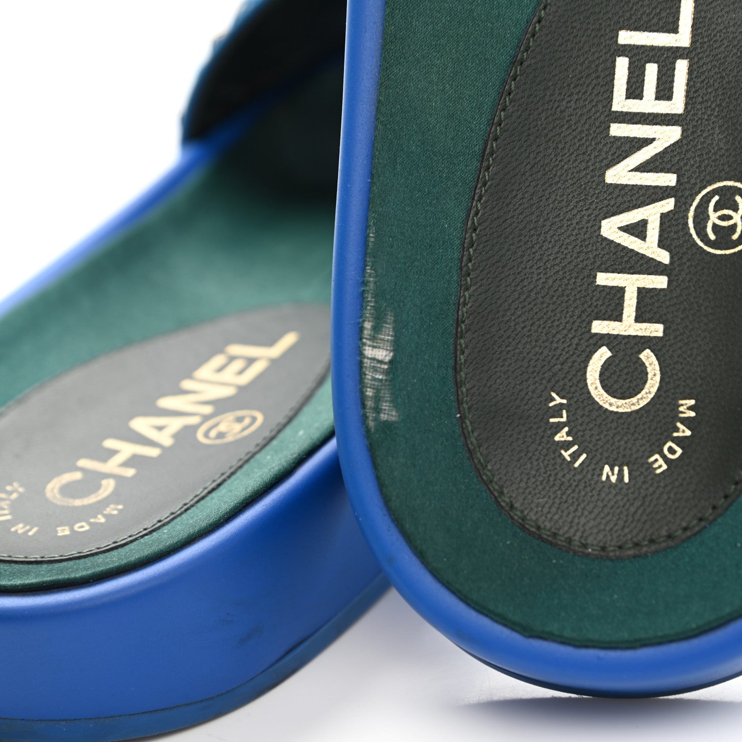 Chanel Canvas Chain Flat Sandals 40 Bright Blue 9 of 12