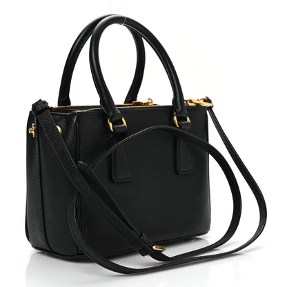 Prada Saffiano Lux Mini Galleria Double Zip Tote Black 3 of 12