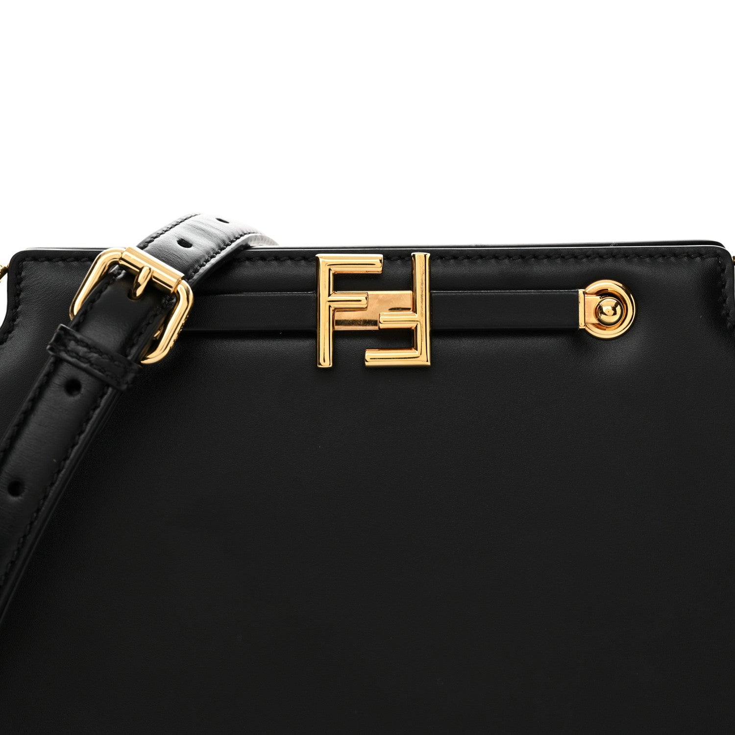 Fendi Vitello King Luxor Fendi Touch Shoulder Bag Black 8 of 11