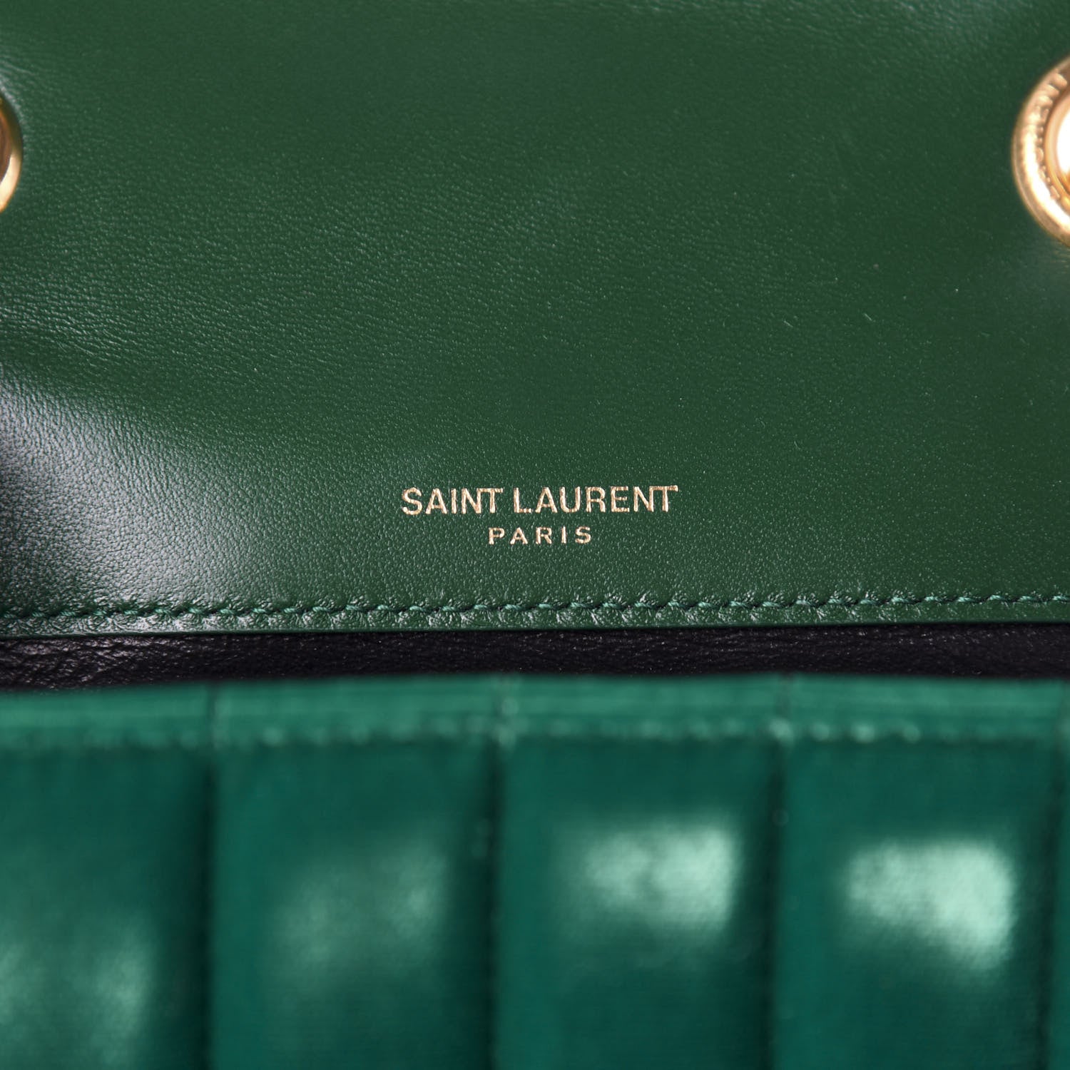 Saint Laurent Velvet Matelasse Small Vicky Chain Bag Deep Malachite 8 of 10