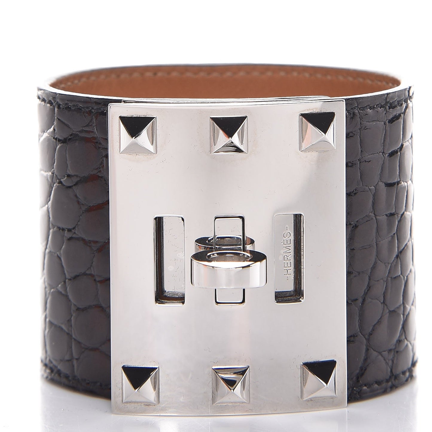 Shiny Alligator Kelly Extreme S Bracelet Black