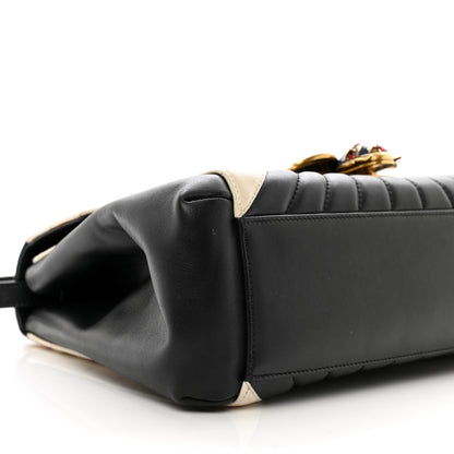 Gucci Calfskin Bamboo Trapuntata Queen Margaret Top Handle Bag Mystic White Black 9 of 10